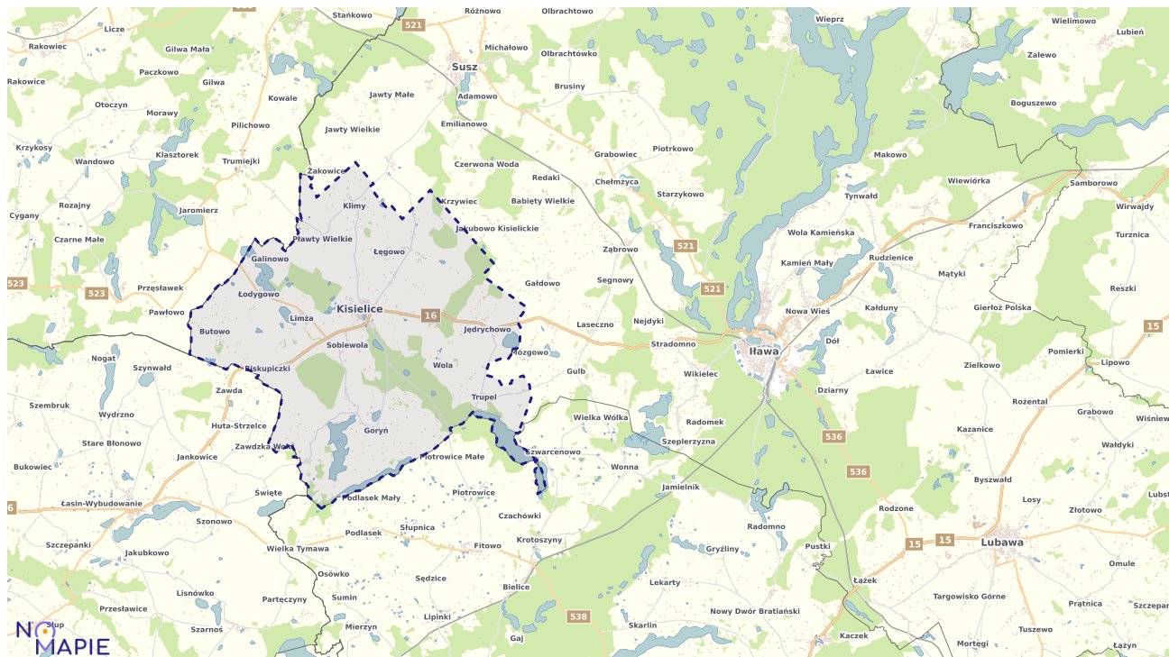 Mapa wyborów do sejmu Kisielice